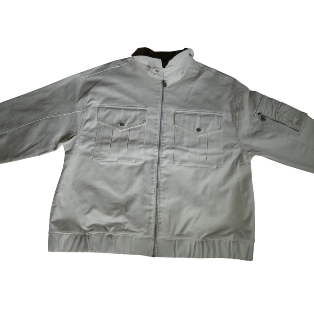 Nike‎ Air Jordan Renegade Women's White Canvas Jacket FN5674-133 Size Medium New